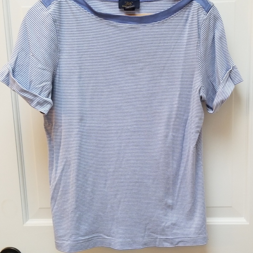 Brooks Brothers boatneck striped Tee size L